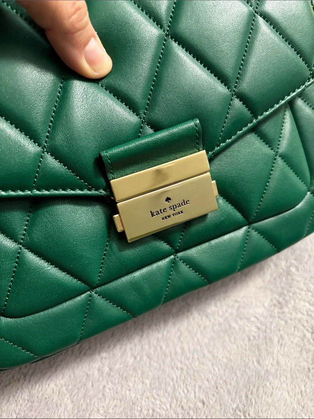 Kate Spade Kelly Green Quilted Handbag